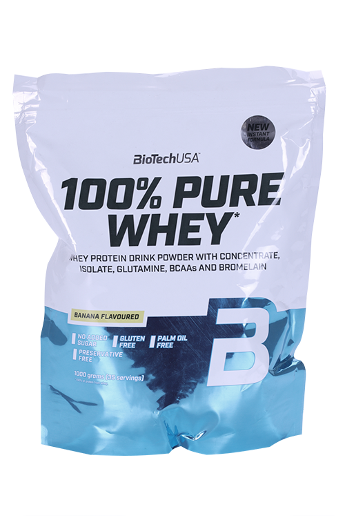 Протеин сывороточный BioTechUSA 100% Pure Whey банан, 1 000 г
