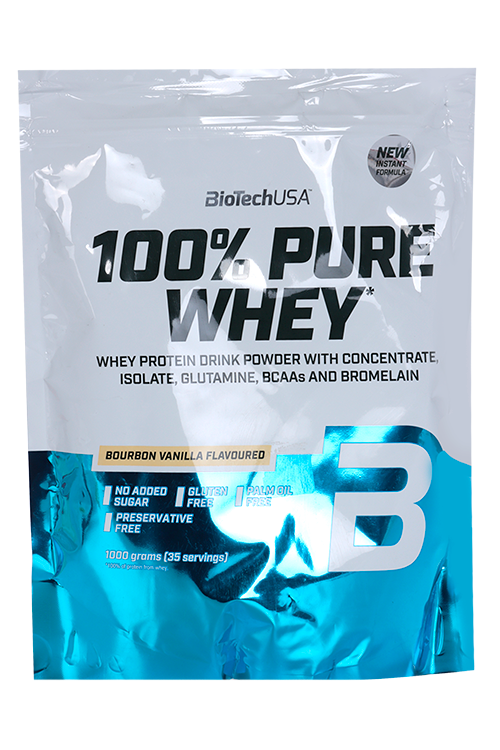 Протеин сывороточный BioTechUSA 100% Pure Whey бурбонская ваниль, 1 000 г