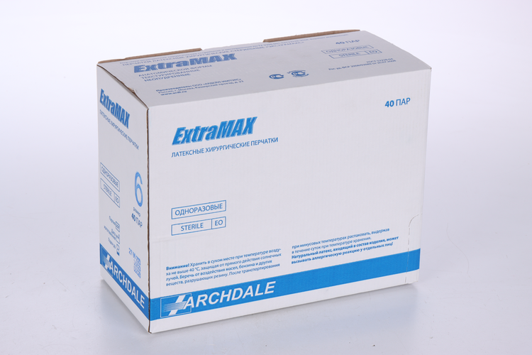 Перчатки ARCHDALE ExtraMAX хирургич/латекс/стерил/неопудр/текстур р 6, 40 шт