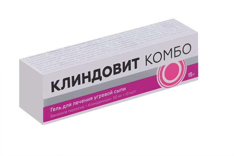 Клиндовит Комбо 50 мг+10 мг/г, 15 г, гель для наружного применения