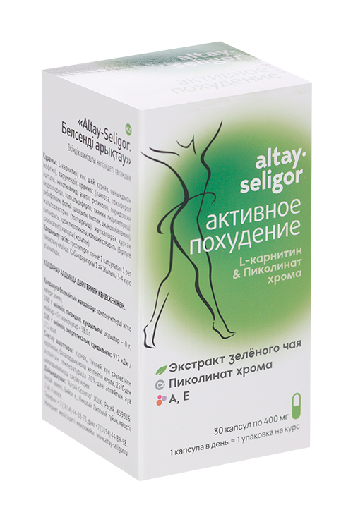 Активное похудение L-карнитин Пиколинат хрома Altay Seligor, 400 мг, 30 шт