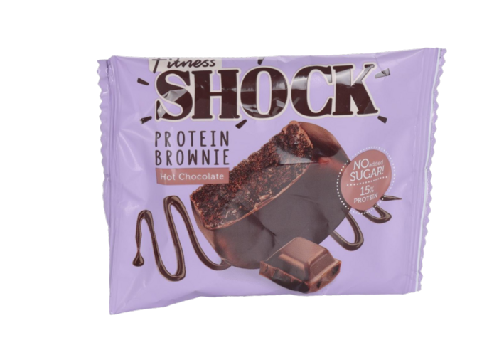 Бисквит FitnesShock глазированный Брауни горячий шоколад б/сахара, 50 г