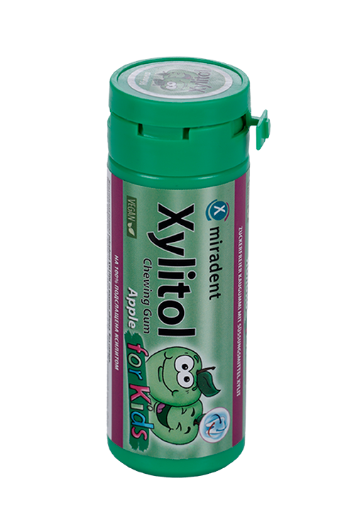 Жевательная резинка Miradent Xylitol со 100% ксилитом яблоко, 30 шт