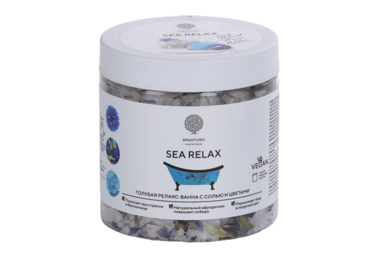 Смесь Salt of the Earth Sea Relax соль мертвого и эгейского морей/цветы анчана/василька, 430 г