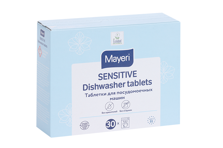 Таблетки Mayeri Senstive  ЭКО д/посудомоечных машин 30 шт