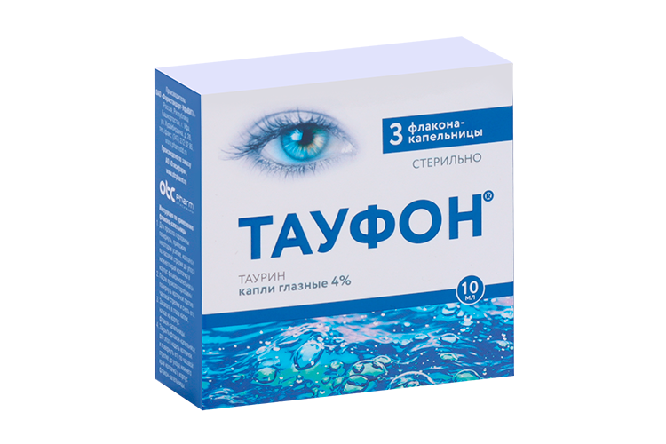 Тауфон 4%, 10 мл, 3 шт, капли глазные