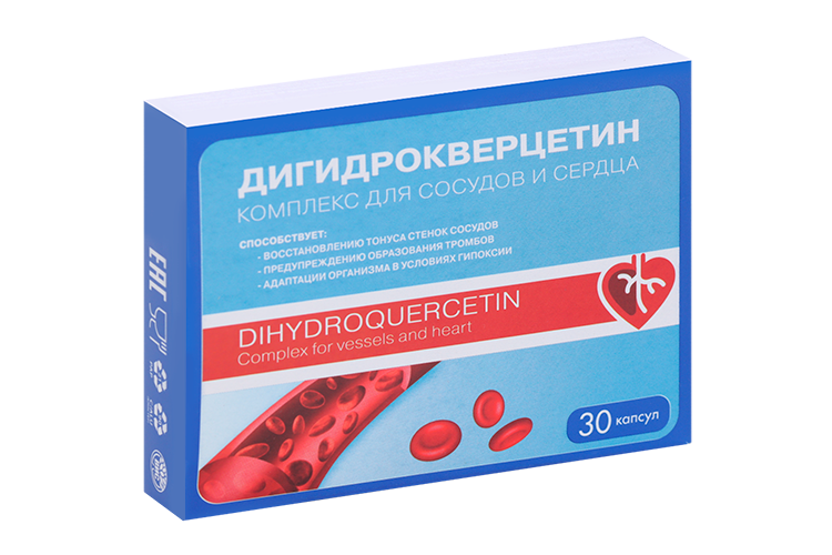 Дигидрокверцетин Комплекс д/сосудов и сердца, 0,33 г, 30 шт, капсулы