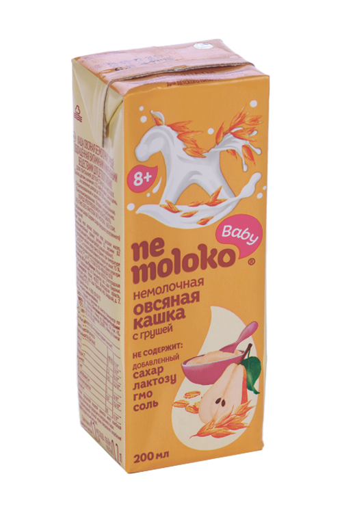 Каша Nemoloko овсяная б/молочная обогащ витамин/минеральн веществ груша, 0,2 л