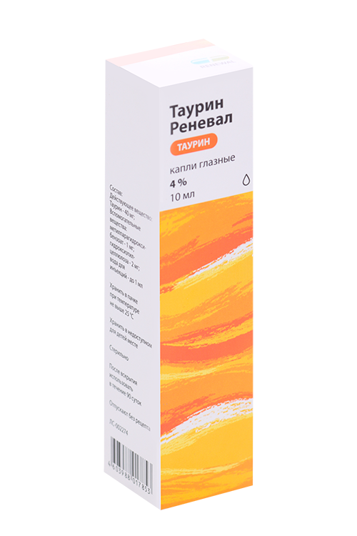 Таурин Реневал 4%, 10 мл, капли глазные