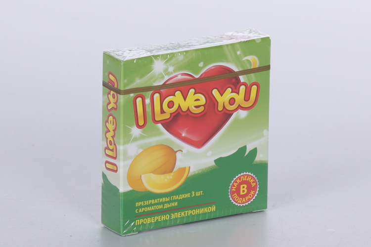 Презервативы I Love You с ароматом дыни, 3 шт