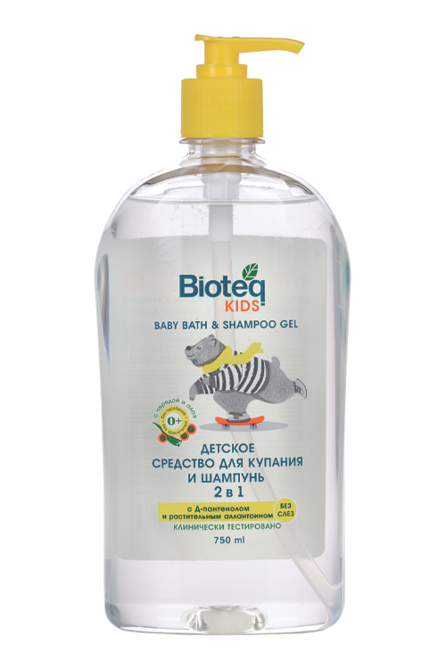 Средство д/купания и шампунь Bioteq kids 2 в 1 с чередой и алоэ дет, 750 мл