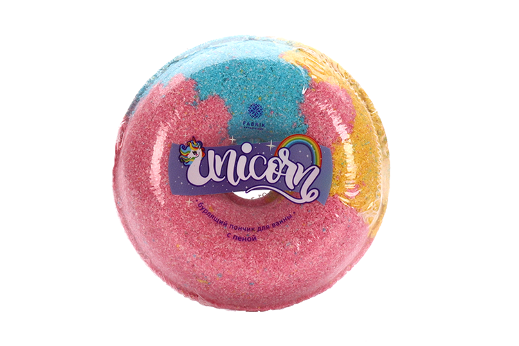 Пончик д/ванны Fabrik cosmetology Unicorn бурлящий с пенкой, 120 г