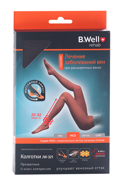 Колготки B Well компр MED 2 класс JW-321 р 5, черный