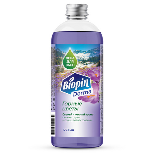 Пена Biopin Derma Горные цветы д/ванн, 650 мл