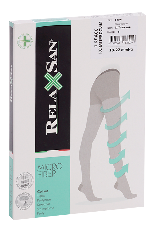 Колготки RELAXSAN Microfiber 1 кл компресс 140 ден 880М телесный р 4