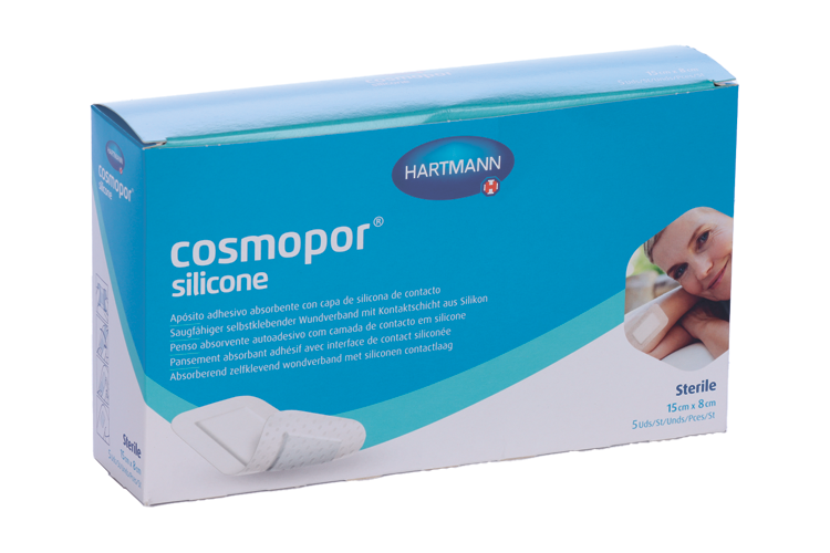 Повязка Cosmopor silicone с контактным слоем из силикона 15х8 см, 5 шт