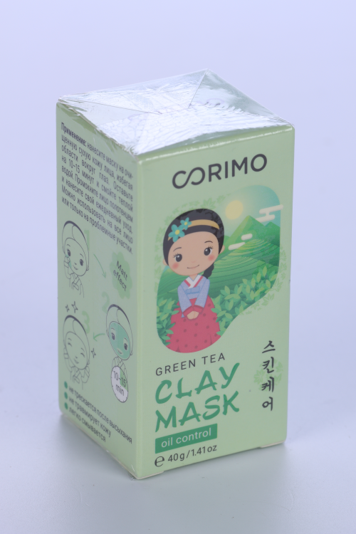 Маска Corimo Зеленая с алоэ и зеленый чай глиняная д/лица в стике, 40 г