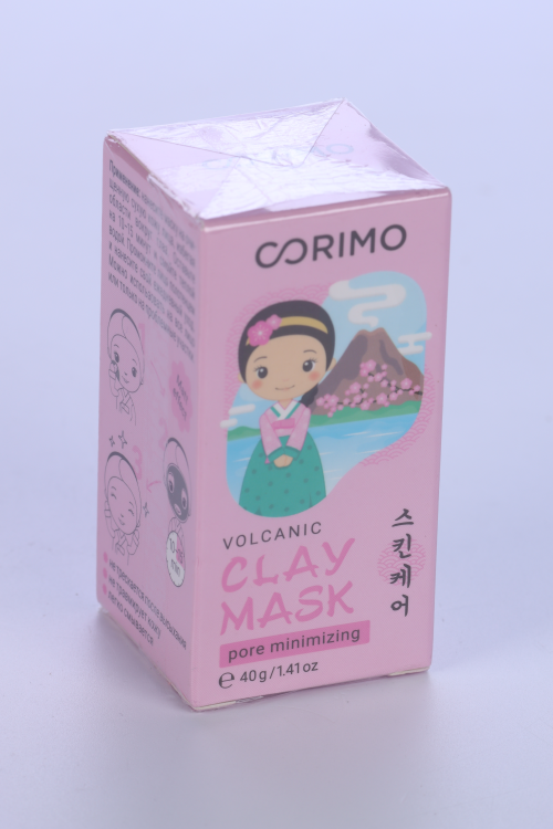 Маска Corimo Черная с вулканическим пеплом и цинком глиняная д/лица в стике, 40 г