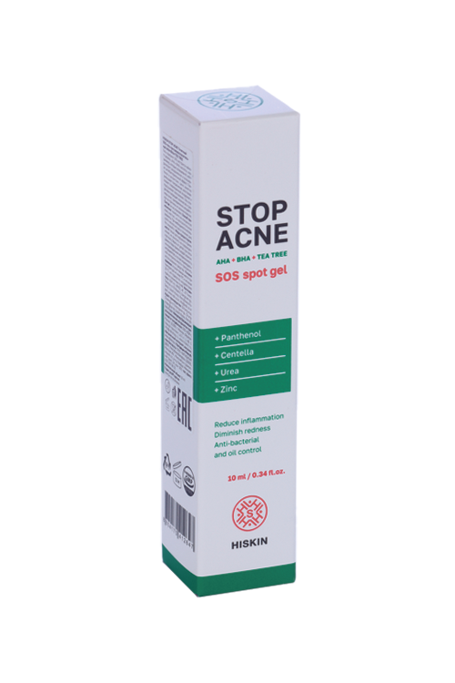 SOS-гель HISKIN Stop Acne точечный противовоспалительный AHA+BHA+TEA TREE, 10 мл