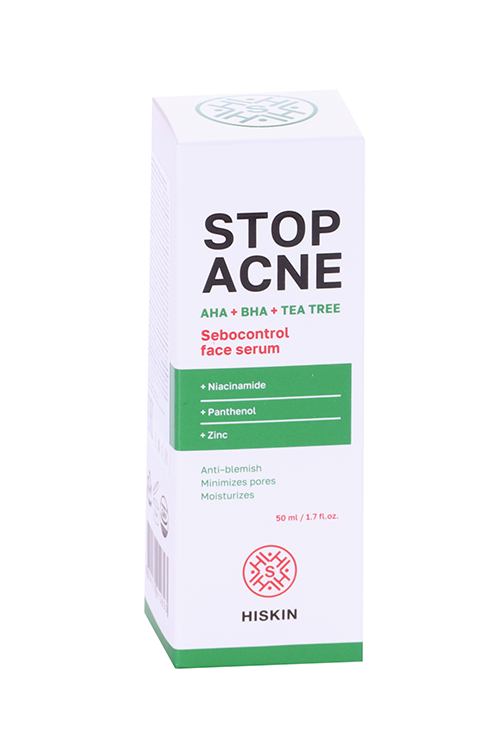 Сыворотка HISKIN Stop Acne себорегулирующая AHA+BHA+TEA TREE д/лица, 50 мл