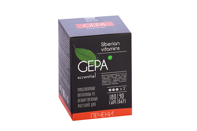 Витамины мицеллярные Siberian vitamins GEPA essential д/печени, 180 шт, капсулы