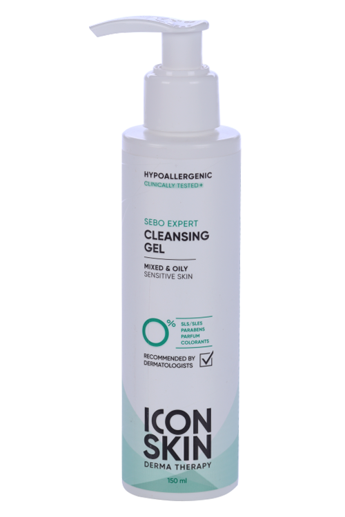 Гель ICON SKIN Sebo Expert д/умывания комбинир/жир кожи, 150 мл