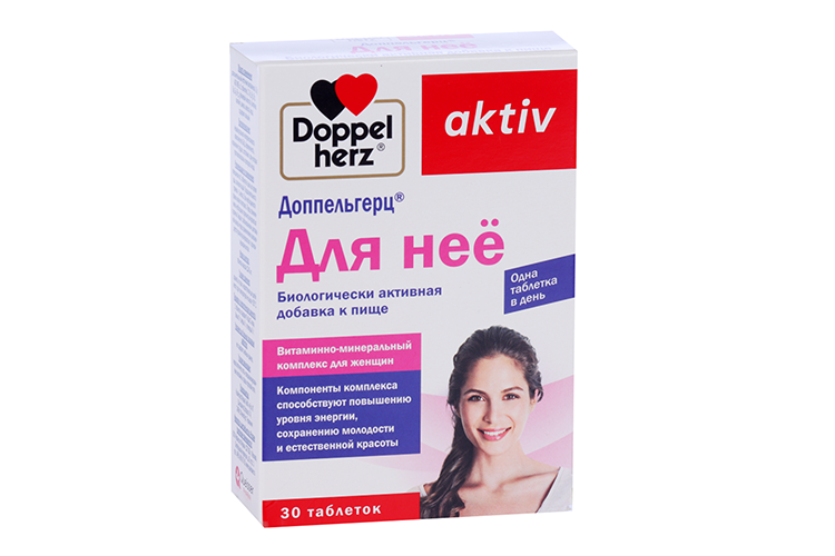 Доппельгерц Актив Для неё, 1 240 мг, 30 шт, таблетки