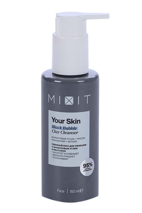 Мусс MIXIT Your Skin Black Bubble Clay Cleanser глиняный, 150 мл