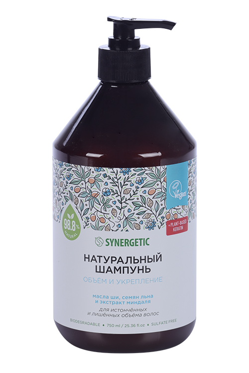 Шампунь SYNERGETIC натур Объем/укрепление волос, 750 мл