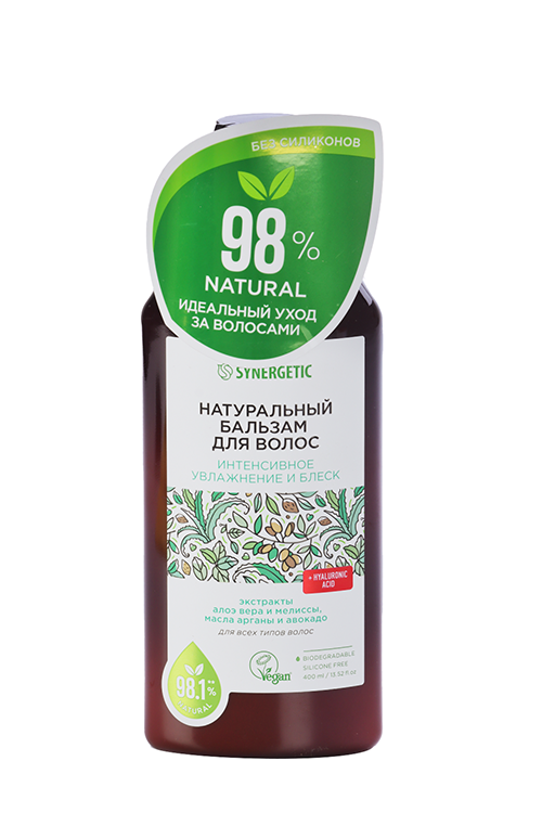 Бальзам SYNERGETIC Интенсивное увлажнение и блеск д/волос, 400 мл