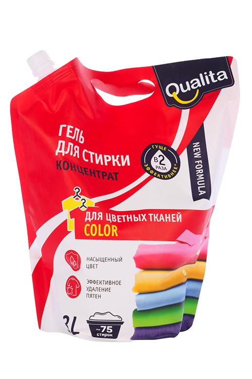 Гель д/стирки Qualita д/цветного белья д/всех типов тканей 3 000 мл