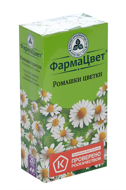 Ромашки цветки ФармаЦвет, 1,5 г, 20 шт, сырье растительное-порошок