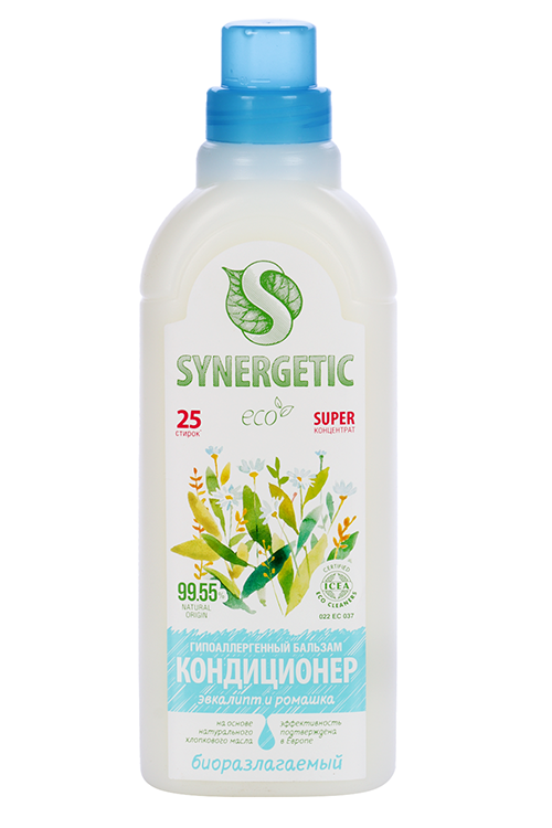 Бальзам-кондиционер д/белья SYNERGETIC Эвкалипт и ромашка 0,75 л