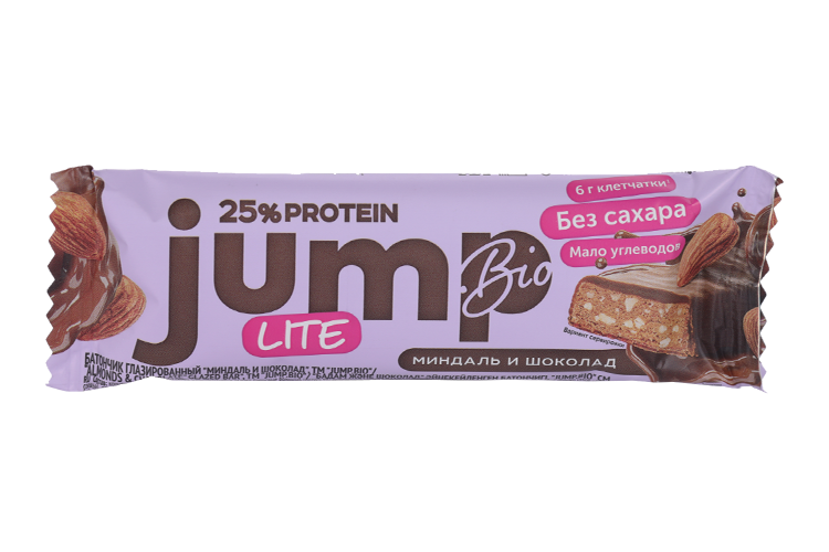Батончик Jump Bio Миндаль и шоколад глазированный, 40 г