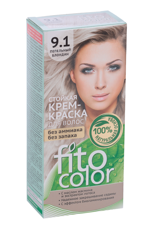 Крем-краска Fitocolor пепельный блондин д/волос тон 9.1 115 мл