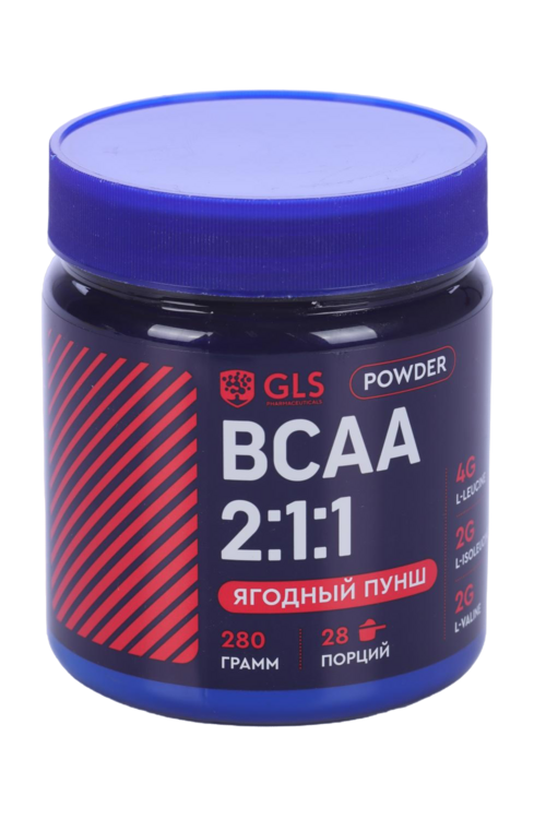 BCAA 2:1:1 GLS ягодный пунш, 280 г, порошок