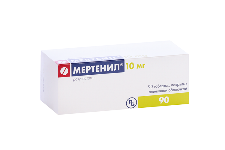 Мертенил 10 мг, 90 шт, таблетки покрытые пленочной оболочкой