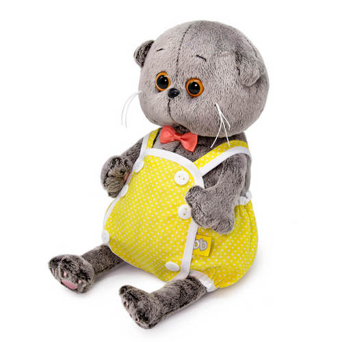 Игрушка Budi Basa Кот Басик Baby в желтом песочнике мягкая 20 см