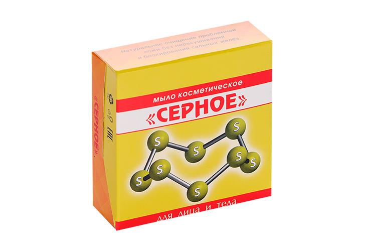 Мыло Серное косметич д/лица и тела, 90 г