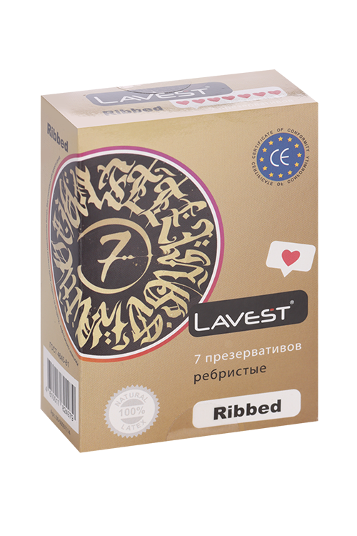 Презервативы Lavest Ribbed ребристые, 7 шт