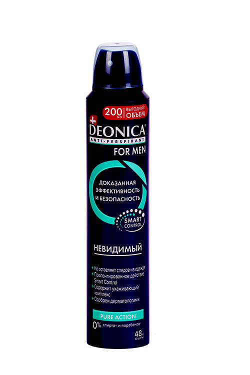 Антиперспирант Deonica for men Невидимый спрей, 200 мл