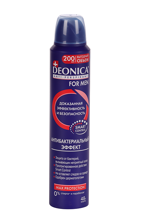 Антиперспирант Deonica for men Антибактериальный эффект, 200 мл, спрей