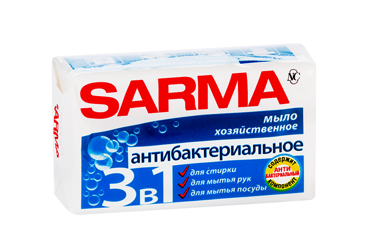 Мыло SARMA Хозяйственное антибактериальное 140 г