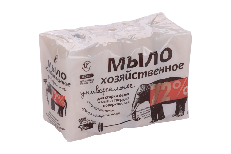 Мыло Невская Косметика хозяйственное 72% универсальное, 100 г, 4 шт