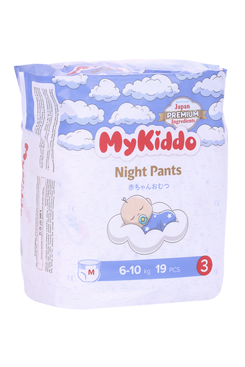 Подгузники-трусики MyKiddo Night Pants Premium 3 ночные д/детей M (6-10кг), 19 шт