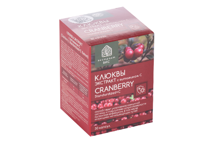 Клюквы Экстракт с витамином С, 0,4 г, 30 шт, капсулы