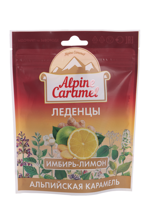 Леденцы Альпийская Карамель имбирь/лимон, 75 г