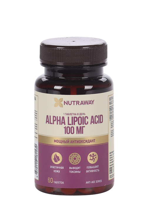 Альфа-липоевая к-та антиоксидант Nutraway anti-age, 100 мг, 60 шт, таблетки БАД