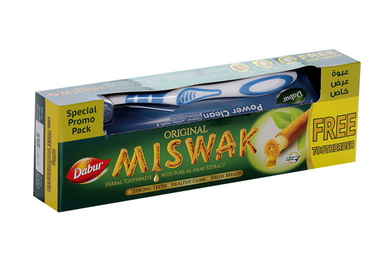 З/паста Dabur Miswak Herbal в комплекте с зубной щеткой, 190 г