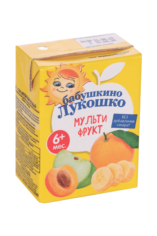 Сок Бабушкино Лукошко мультифруктовый восстановленный, 200 мл